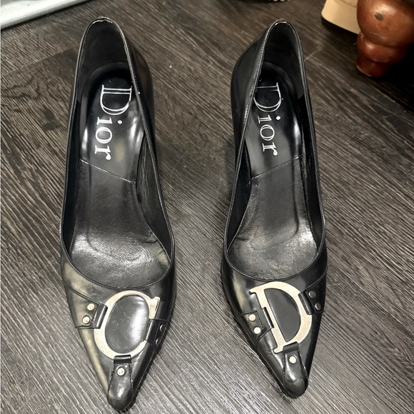 Dior Black Heels with Silver Accents - Picture 4 of 9